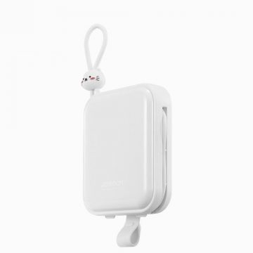 Внешний аккумулятор Joyroom Cutie Series JR-L008 10000 мА·ч 22,5 Вт PD QC с кабелями 1x USB-A 1x USB-C, белый