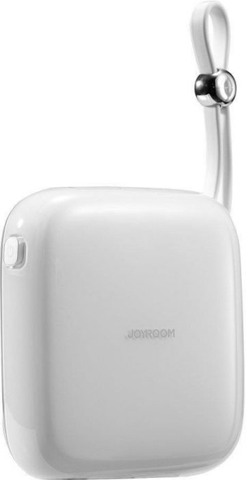 Joyroom Jelly Series JR-L002 10000mAh 22,5W PD QC powerbank ar kabeli 1x USB-A 1x USB-C, balts