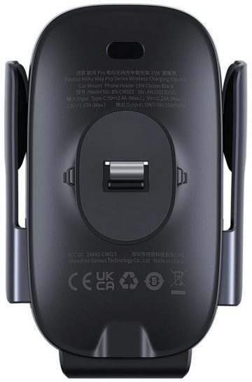AUTOMOBILU AUTOMOBILU UZLĀDZĒŠANAS TURISTERIS Baseus Milky Way Pro BS-CM023 Qi 15W ON BOX BLACK