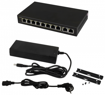 POE SWITCH PULSAR SG108 10-PORT (8xPoE + 2xUPLINK)