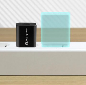 Сетевое зарядное устройство everActive GaN SC-390QB 30 Вт 1xUSB-C 1xUSB-A PD PPS