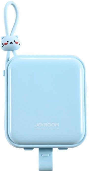 Joyroom Cutie Series Powerbank JR-L008 10000mAh 22,5W PD QC ar kabeļiem 1x USB-A 1x USB-C zils