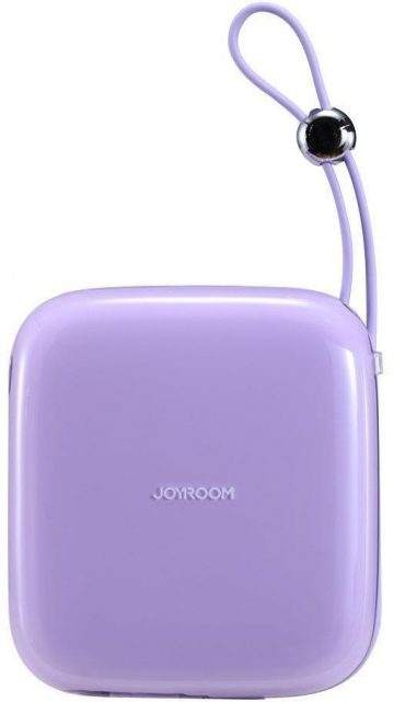 Joyroom Jelly Series JR-L002 10000mAh 22,5W PD QC powerbank ar kabeli 1x USB-A 1x USB-C violeta krāsā