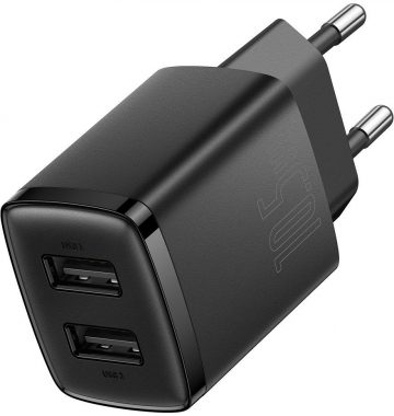 Компактное зарядное устройство Baseus CCXJ010201 10,5 Вт 2x USB-A ЧЕРНЫЙ