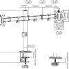 Artikulējošs galda stiprinājums 2 monitoriem Spacetronik SPA-120