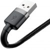 USB-A / Lightning iPhone kabelis Baseus Cafule CALKLF-AG1 50cm Apple 2.4A BLACK/GREY KABELIS