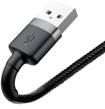 Кабель USB-A/Lightning для iPhone Baseus Cafule CALKLF-BG1 100 см Apple 2.4A ЧЕРНО-СЕРЫЙ