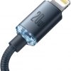 USB-C / Lightning iPhone cable Baseus Crystal CAJY000201 1.2m 20W PD Quick Charging BLACK IN PREMIUM COVER