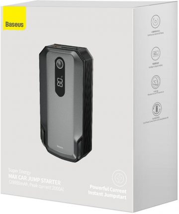 Power Bank Booster Baseus Max Auto Jump Starter CGNL020001 20000 мАч 12 В 2000 А + кабели Power Bank Booster Baseus Max Auto Jump Starter CGNL020001 20000 мАч 12 В 2000 А + кабели