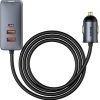Автомобильное зарядное устройство Baseus Share Together 120 Вт 3 А 3x USB-A 1x USB-C PD 20 Вт QC 3.0 на кабеле