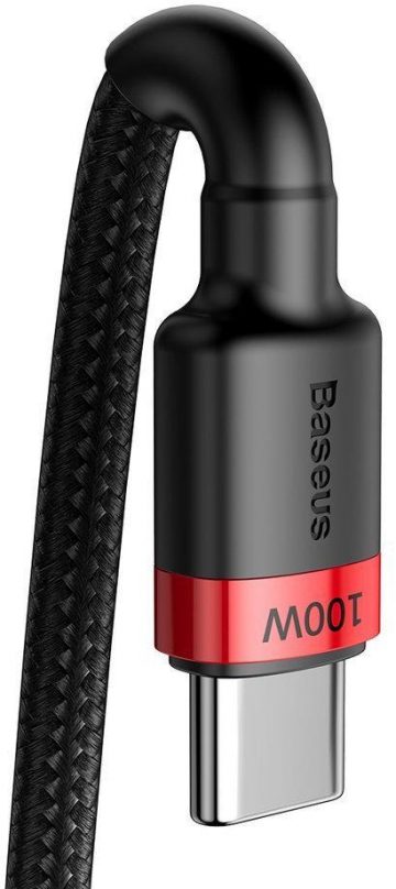 USB-C / USB-C kabelis Baseus Cafule CATKLF-AL91 200cm 100W 5A PD 2.0 QC 3.0 BLACK IN COVER
