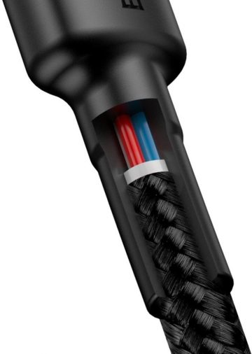 USB-C / USB-C CABLE Baseus Cafule CATKLF-HG1 200cm 60W 3A PD 2.0 QC 3.0 BLACK/GREY IN COVER