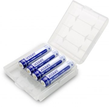 R03 / AAA 1,5 V Xtar 750 mAh laetavad akud (4 tk) koos kaitsega R03 / AAA 1,5 V Xtar 750 mAh laetavad akud (4 tk) koos kaitsega