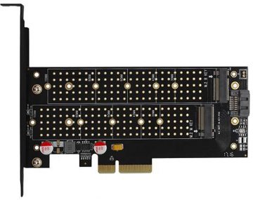 Axagon PCEM2-DC PCI-E x4 kuni M.2 NVMe jahutusega adapter