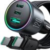 Joyroom autolaadija JR-CCN07 120W 5.0A PD 3.0 QC 3.0 1x USB-A 2x USB-C + kaabel