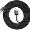 USB-A / USB-C KABELIS Baseus Cafule CATKLF-C91 200cm 2A QC 3.0 BLACK/RED KABELIS