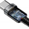 USB-C / USB-C КАБЕЛЬ Baseus Cafule CATKLF-ALG1 200 см 100 Вт 5 А PD 2.0 QC 3.0 ЧЕРНЫЙ/СЕРЫЙ В ЧЕХЛЕ