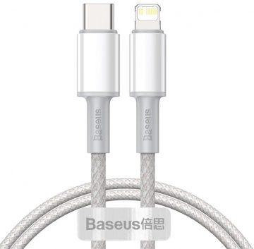 USB-C / Lightning iPhone kabelis Baseus Cafule CATLGD-02 1m 20W PD Quick Charging WHITE IN COVER