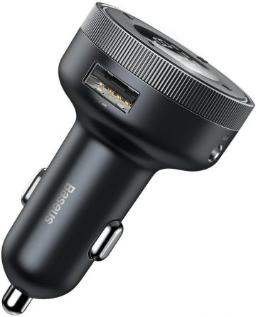 Baseus Enjoy CCLH-01 3.4A 2x USB-A JACK 3.5MM BT 5.0 AUTOMOBILINIS ĮKROVIKLIS FM Siųstuvas