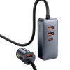 Автомобильное зарядное устройство Baseus Share Together 120 Вт 3 А 3x USB-A 1x USB-C PD 20 Вт QC 3.0 на кабеле