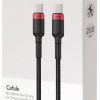 USB-C / USB-C kabelis Baseus Cafule CATKLF-AL91 200cm 100W 5A PD 2.0 QC 3.0 BLACK IN COVER
