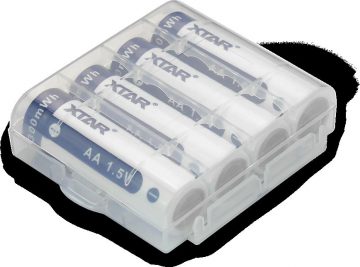 R06 / AA 1,5 V Xtar 2200 mAh įkraunamos baterijos (4 vnt) su apsauga