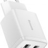 Baseus kompaktais lādētājs CCXJ010202 10,5W 2x USB-A BALTS