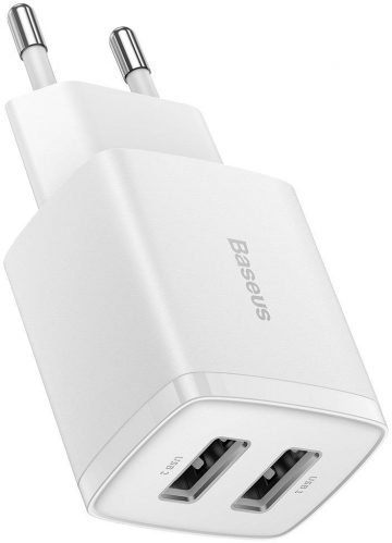 Baseus kompaktais lādētājs CCXJ010202 10,5W 2x USB-A BALTS