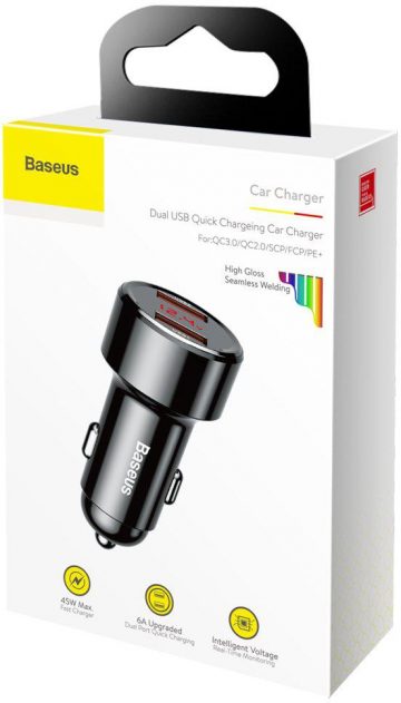 Автомобильное зарядное устройство Baseus Magic CCMLC20A-01 45 Вт 6 А 2x USB-A QC 3.0 Автомобильное зарядное устройство Baseus Magic CCMLC20A-01 45 Вт 6 А 2x USB-A QC 3.0