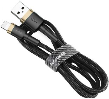 USB-A / Lightning iPhone kabelis Baseus Cafule CALKLF-BV1 100cm Apple 2.4A BLACK & GOLD IN COVER USB-A / Lightning iPhone kabelis Baseus Cafule CALKLF-BV1 100cm Apple 2.4A BLACK & GOLD IN COVER