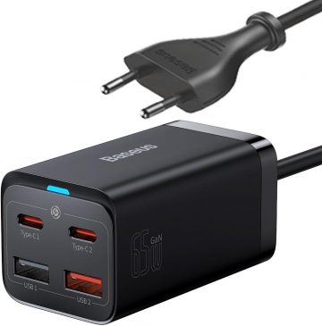 Настольное зарядное устройство Baseus GaN 3 Pro CCGP040101 65 Вт 2x USB-A 2x USB-C PD 3.0 QC 4.0
