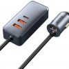 Автомобильное зарядное устройство Baseus Share Together 120 Вт 3 А 3x USB-A 1x USB-C PD 20 Вт QC 3.0 на кабеле