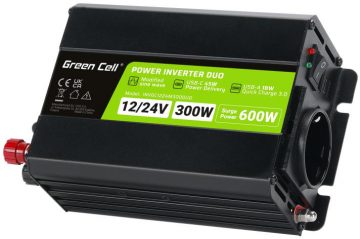 Green Cell DUO 12/24V INVERTER - 230V 300W/600W SINUSOIDA MODIFICĒTS INVERTERIS