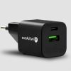 Сетевое зарядное устройство everActive GaN SC-390QB 30 Вт 1xUSB-C 1xUSB-A PD PPS
