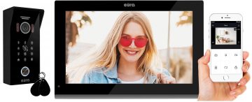 EURA VDP-99C5 VIDEODOMOFON melns, WiFi, RFID, TUYA