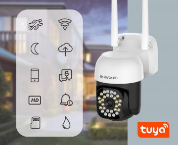 Уличная PTZ-камера EasyCam WiFi Tuya 35 м, 8 Мп, 4-кратный дальномер, EC-8PT12L16IR