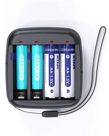 Зарядное устройство для цилиндрических аккумуляторов Li-ion 1,5 В / Ni-MH AA / AAA Xtar BC4