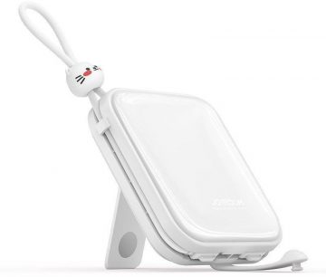 Внешний аккумулятор Joyroom Cutie Series JR-L008 10000 мА·ч 22,5 Вт PD QC с кабелями 1x USB-A 1x USB-C, белый