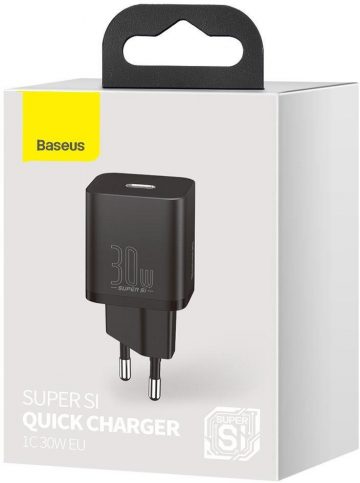 Быстрое зарядное устройство Baseus Super Si 1C CCSUP-J01 30 Вт 1x USB-C PD 3.0 QC 3.0 ЧЕРНЫЙ