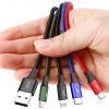 4in1 USB-A / valgustus iPhone 2x USB-C mikro-USB kaabel Baseus Cafule CA1T4-B01 1,2m 3,5A IN COVER