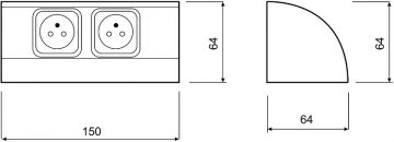 Mēbeļu ligzda 2x250V AC OR-AE-1303/G ORNO