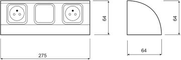 Mēbeļu kontaktligzda ar slēdzi ORNO OR-AE-1304, 2x230V