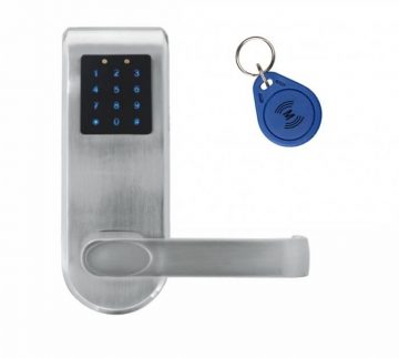 EURA ELH-82B9/SILVER durvju rokturis ar RFID karšu lasītāju un šifrētu slēdzeni, tālvadības pults, sudraba krāsā