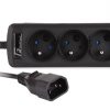 GETFORT UPS barošanas sloksne C14 / 3 rozetes FR 60cm