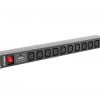 PDU RACK barošanas avots 1U 10A 10X IEC C13 2M BLACK C14 Lanberg