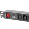 PDU RACK barošanas avots 1U 10A 10X IEC C13 2M BLACK C14 Lanberg