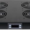 4 fan panel with thermostat in 1U rack