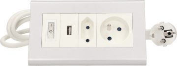 Galda pagarinātājs ar slēdzi ORNO OR-AE-1328 2x250V AC un USB