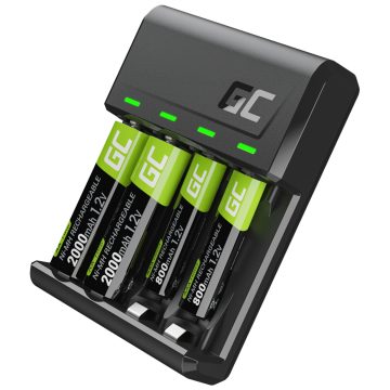 LĀDĒTĀJS VITAL-CHARGER+4X-AAA-800-GC Green Cell