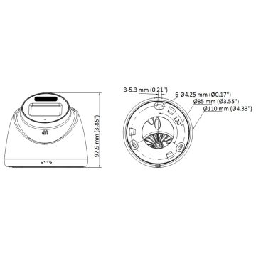 AHD, HD-CVI, HD-TVI, PAL KAMERA DS-2CE78U0T-LF(2.8MM) Smart Hybrid Light - 8.3 Mpx 4K UHD 2.8 mm Hikvision